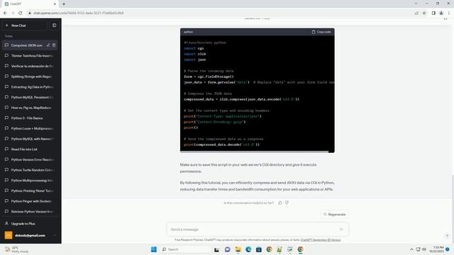 Compressing JSON sent via CGI in Python смотреть онлайн