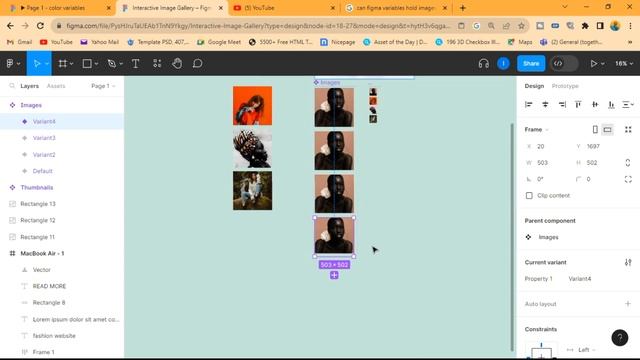 Interactive Image Slider Gallery with variables in Figma (2023)