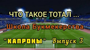 Тотал в букмекерской конторе. Школа букмекерства. выпуск 3