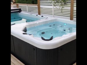 Плавательный спа бассейн с двумя чашами (противоток и зона джакузи) Lovia Spa ZR 7807