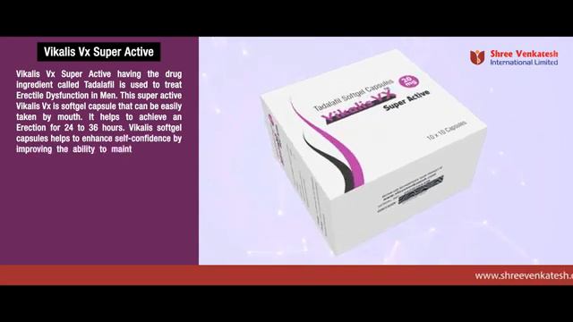 Tadalafil Softge Capsule 20 mg (Vikalis Vx Super Active) Shree Venkatesh International Limited смотреть онлайн