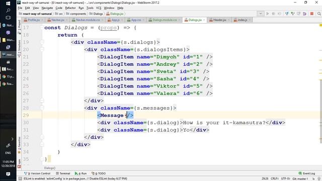 23. Уроки React JS (props для Диалогов) - react курсы бесплатно смотреть онлайн