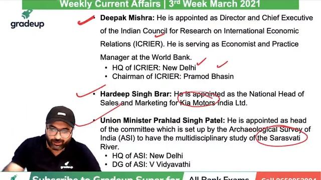 Top 100+ Weekly Current Affairs MCQs | March 3rd Week 2021 | All Bank Exams | Madhav sir | Gradeup
