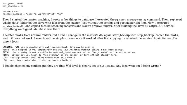 PostgreSQL replication with periodic log shipping смотреть онлайн