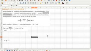 Haitovskys test of singularity for exploratory factor analysis through Excel or Calc