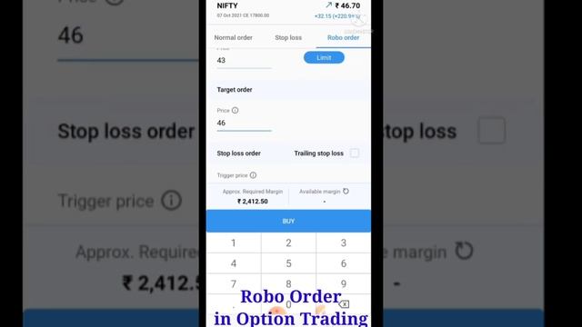 Robo Order in Options Trading? live demo?