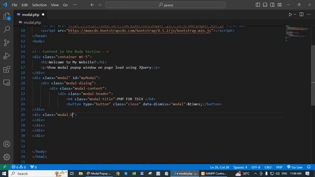How to open modal on page load using jQuery || Show modal popup window on page load using jQuery