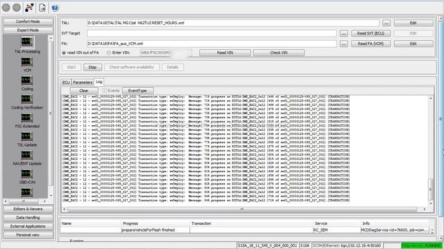 BMW MG1CS003  Working Hours Reset Via Esys