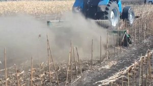 Измельчитель прицепной ПТ-6 производства ПП «ВК Технополь» работа на подсолнухе ч.1