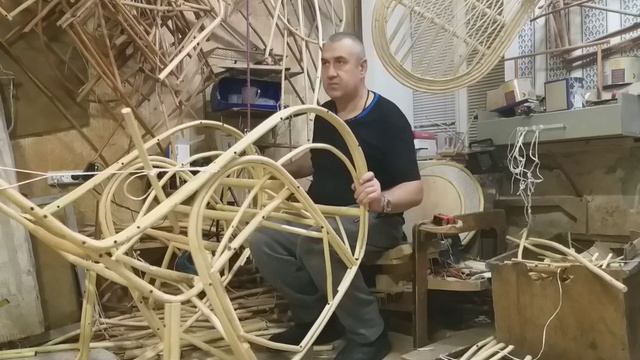 Сборка каркаса плетёной кресла качалки "отдых " часть 6 заключительная