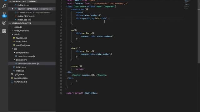 Coder Chick -Intro to React js Part Three - Props and State- Counter App смотреть онлайн