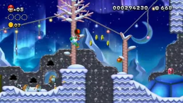 Mario Saves Christmas (NSMBU Hack) Walkthrough смотреть онлайн