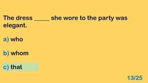 WHO, WHOSE, WHICH, WHOM, THAT ( RELATIVE PRONOUNS ) | Grammar Quiz