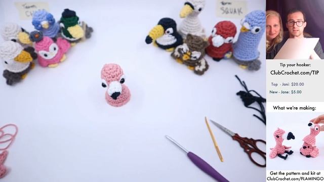 Flamingo Amigurumi - Live Crochet Along