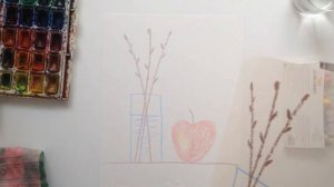 How to draw the willow branches with catkins