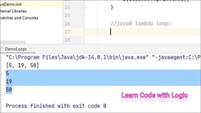 Loops concept in Java || ForEach Loop, Java 8 Lambda , Method reference examples...simplified Loops