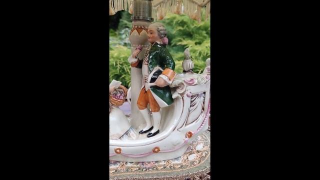 Лампа "Пара в Лодке" Фарфор, Графенталь, Германия, Середина ХХ века. смотреть онлайн