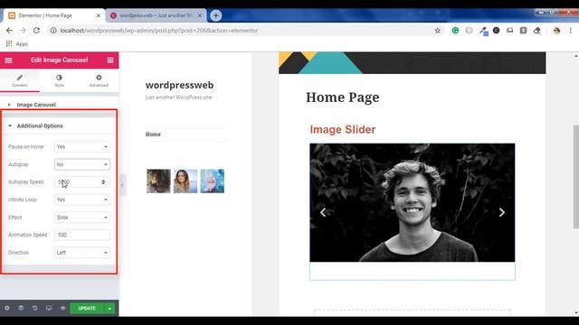 How to add image slider using Elementor in WordPress