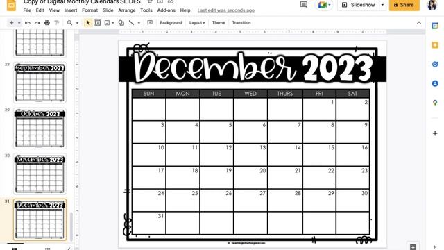 Digital Monthly Calendar Classroom Printables смотреть онлайн