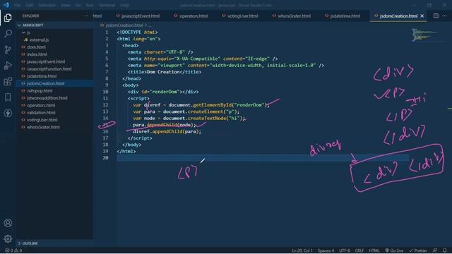Lecture 12 Dom rendering part-2 (Explain all the code of Dom rendering) in Hindi смотреть онлайн
