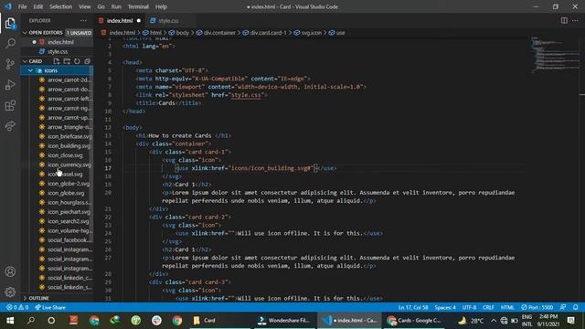 How to create Cards in HTML and CSS | Card for beginners | Offline Svg icons смотреть онлайн