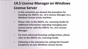 Installing ANSYS License Manager for Release 14.5 on Windows