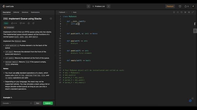 chapter-02-1:Implementing queue using stack|Leetcode|python solution смотреть онлайн