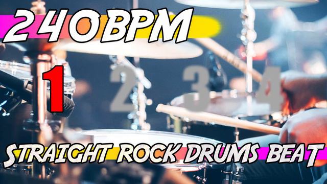 ✅ 240 BPM Backing Track 🥁 Ten minutes of straight rock drums beat смотреть онлайн