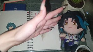 обзор скетчбука с Сяо #2 (геншин, аниме, мои персонажи)😇