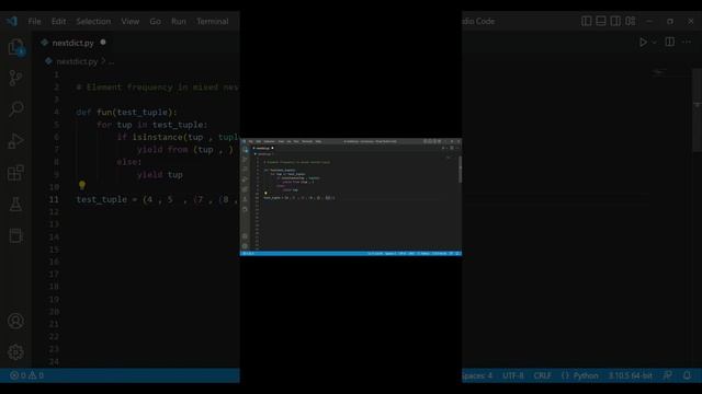 Element frequency in mixed nested tuple  in python