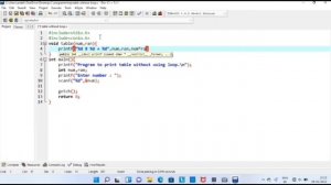 Table without using any for loop or more than one printf statement| C language| learn new concept ❤