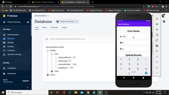 Firebase Realtime Database Example using Android | FirebaseTutorials.com