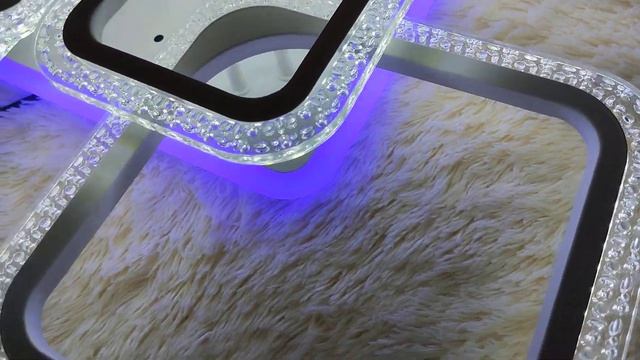 "4х4 Квадраты пузырьковая с подсветкой" Люстра потолочная светодиодная LED