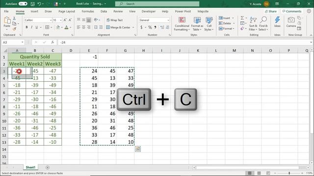 Change a Range of Cells from Negative to Positive in Excel - Tutorial