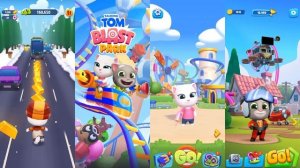 Talking Tom Gold Run Vs Tom Hero Dash Vs Tom Blast Park Vs Tom Fly Run Gameplay