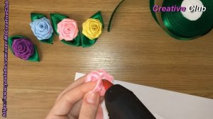 Розы из лент без нитки и иголки - Рукоделие из лент ٠•●CreativeClub●•٠