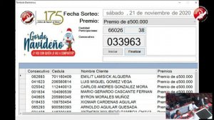 Segundo Sorteo de la Promoción de Activación de Gordo Navideño 21-11-2020