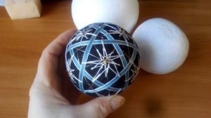 Мой первый шар в технике темари. Учусь))