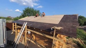 10 дней за 5 минут. Баня из бревна 6х9. Канадская рубка