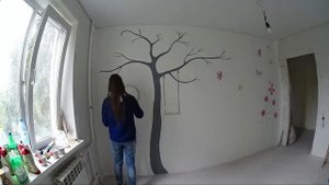 Рисунок на стене в детской