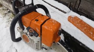 пила штиль 361 пилим в снег 30  сентября