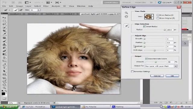 Photoshop CS5 Refine Edge Tutorial смотреть онлайн