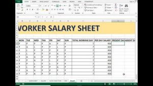 How to create Worker Salary Sheet in MS Excel | GIT Education