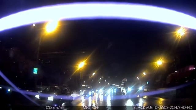 BlackVue DR650S-2CH ночь, задняя камера - пример видеосъемки смотреть онлайн