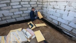 Утепление и гидроизоляция цоколя из кирпича внутри дома перед заливкой теплого пола