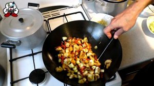 Креветки в воке с лапшой и овощами в соусе терияки #homelike