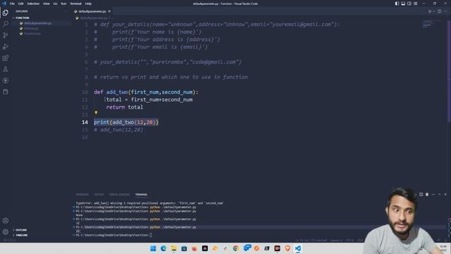 Default parameter in Python  in Manipuri