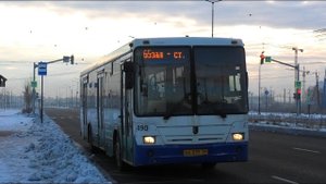 Автобус НефАЗ-5299-20-32 борт №490 маршрут №65 в безлюдном микрорайоне "Новокольцовский"