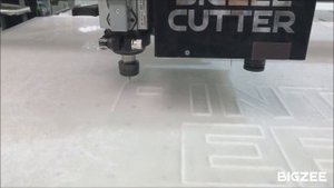 BIGZEE CUTTER cutting plexiglass 3 mm by spindle / резка оргстекла 3 мм шпинделем