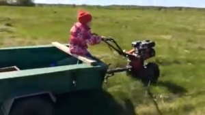 Первая поездка на мотоблоке